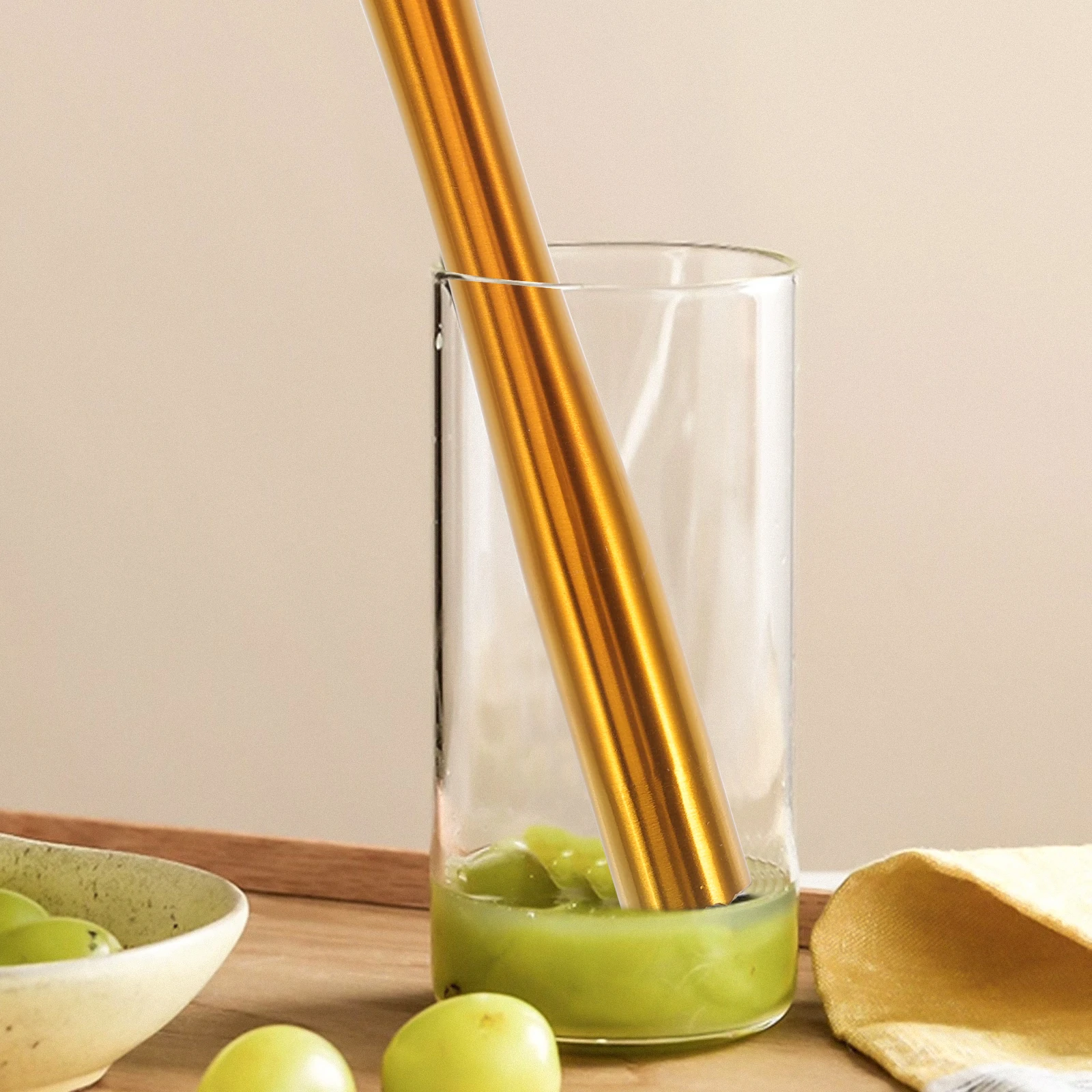 Muddler de acero inoxidable para cóctel, trituradora de hielo, barra para beber, accesorios para mortero de limón, mango ergonómico