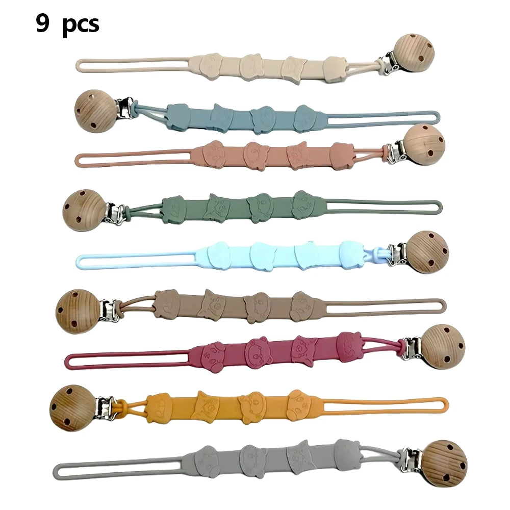 Silicone Pacifier Clip Pacifier Chain Baby Toys Anti Loss Anti Drop Use Silicone Toys Suitable for 6-36 Months Boys and Girls