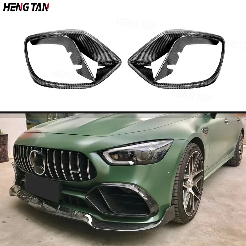 

For Mercedes Benz AMG GT43 GT50 GT53 2019+ Carbon Fiber Car Front Bumper Air Intake Grille Vent Cover Trim Parts Body kit