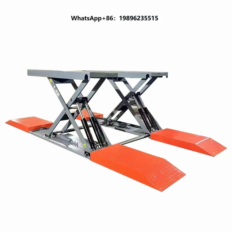 1.4M 4000KG Electric Unlocking Two Cylinders Mobile Mid-position Scissor Car Lift Movable Scissor Vehicle Lifting Machine