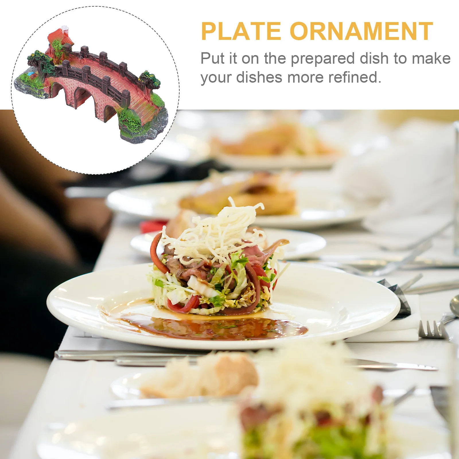 

1 pc Dish Decoration Hotel Restaurant Japanese Cuisine Assorted Colors Waterproof Reusable Plate Ornament Bridge Decor Home