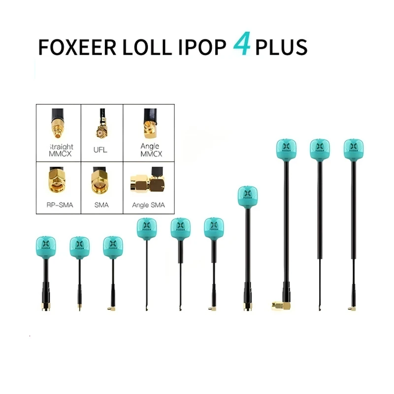 2Pcs FOXEER FPV Antenna Lollipop 4 Plus 4+ 2pcs 5.8G 2.6dBi Omni Mini Antenna RHCP LHCP SMA  MMCX UFL for RC FPV Racing Drone