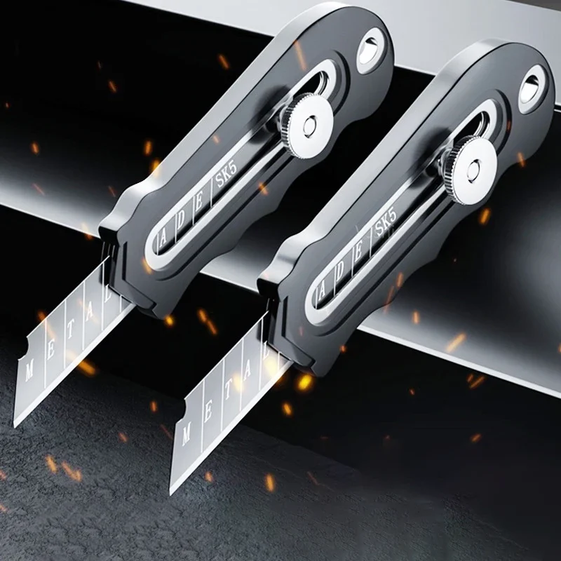 Professional Stainless Steel Utility Knife Industrial Grade Wallpaper Box Cutter Multifunction Sharp Paper Cutting Knives Art
