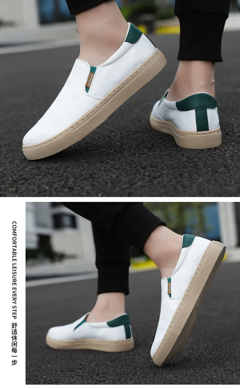 Neue weiße Slip-On-Leinenschuhe für Herren, vulkanisierte Sneakers, Studenten- und Jungen-Loafer, Espadrilles, lässige Herren-Fahr- und Golfschuhe, Größe 47 48. – Detail 11