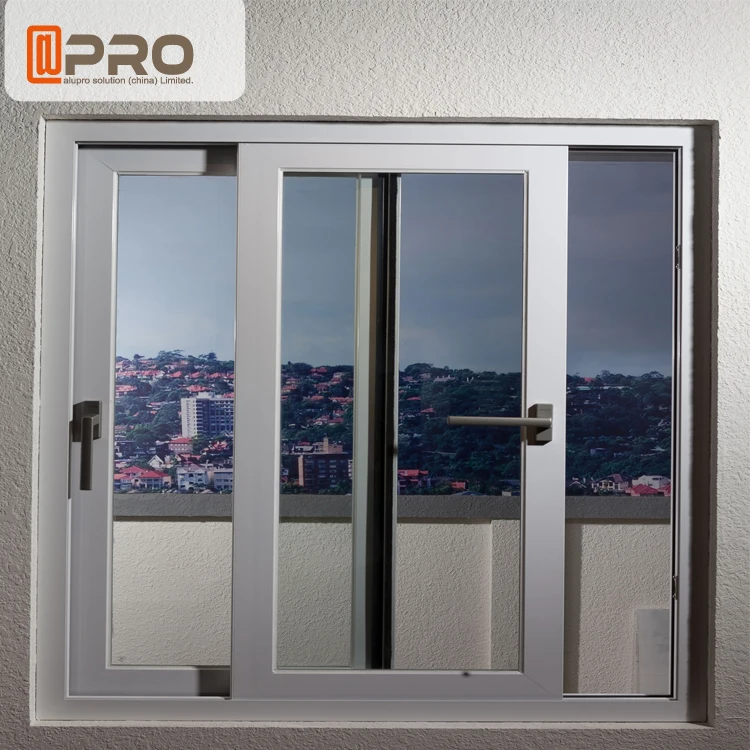 Latest Modern Sliding Window Sections Grill Design Tempered Glass Commercial French Aluminium Double Glass Office Sliding Window