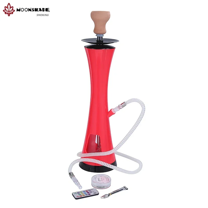 

MOONSHADE Arab LED Hookah Set Slender Waist Tower Design Shisha with Single Tube Tobacco Bowls Smoking Accessories Home Party