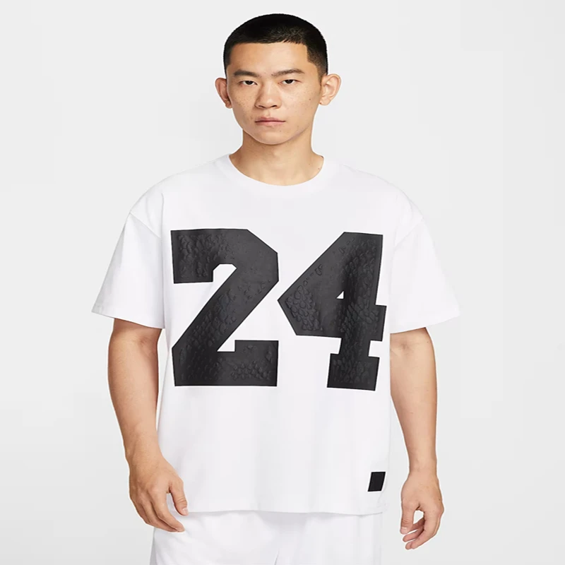 Men's Nike Kobe 24 Number Graphic T-Shirt Breathable Dri-FIT Casual Sports Short Sleeve Tee for Basketball Fans Streetwear Top