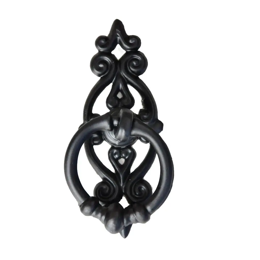 Metal Cabinet Pull Ring Vintage Black Drawer Handle Classic Door Knob for Furniture Restoration