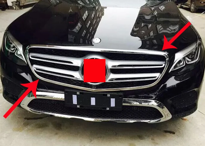 

For Benz GLC Class X205 2015-2017 ABS Chrome Front Grille Around Trim Car Accessories Stickers