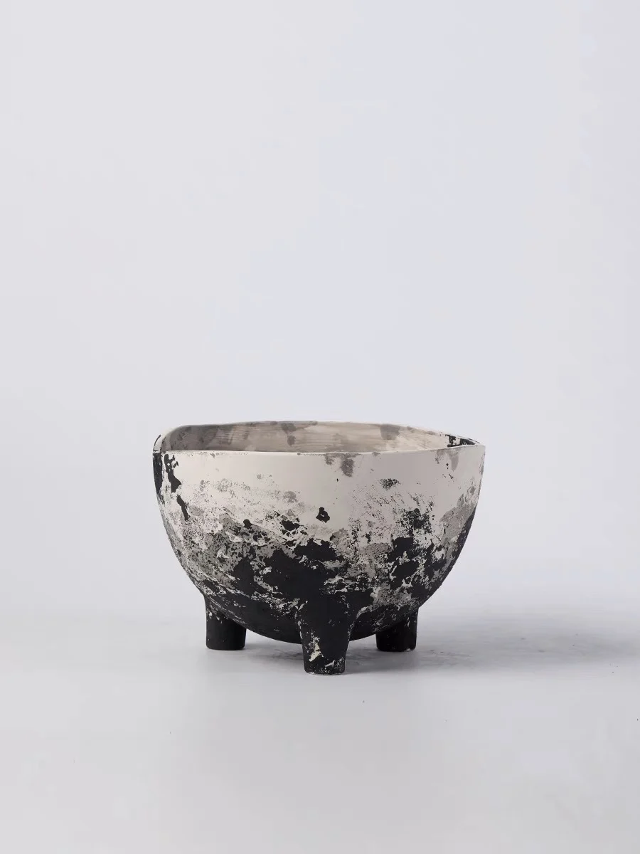 Ink painting new Chinese model room modern living room coffee table entrance countertop flower ware vase flower pot fruit