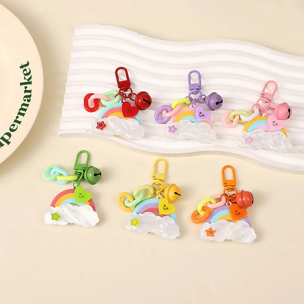 Candy Color Cute Cloud Keychain Car Key Accessories Funny Cloud Creative Backpack Pendant Ornament Gift Cartoon Bag Hangings