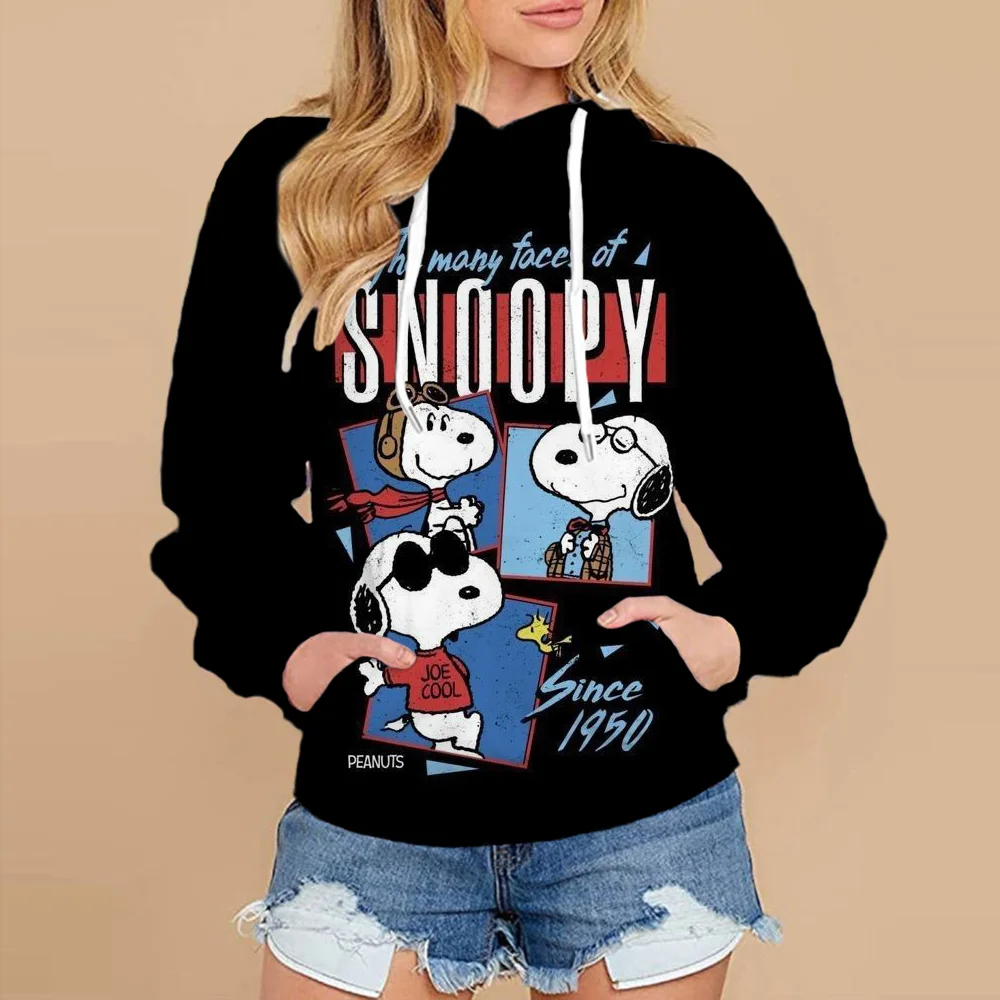 2024 Autumn Snoopy Family Women\'s Hoodie Kawaii Spring and Autumn Cartoon Printed Casual Sweatshirt Street Hoodie Y2k Women\'s