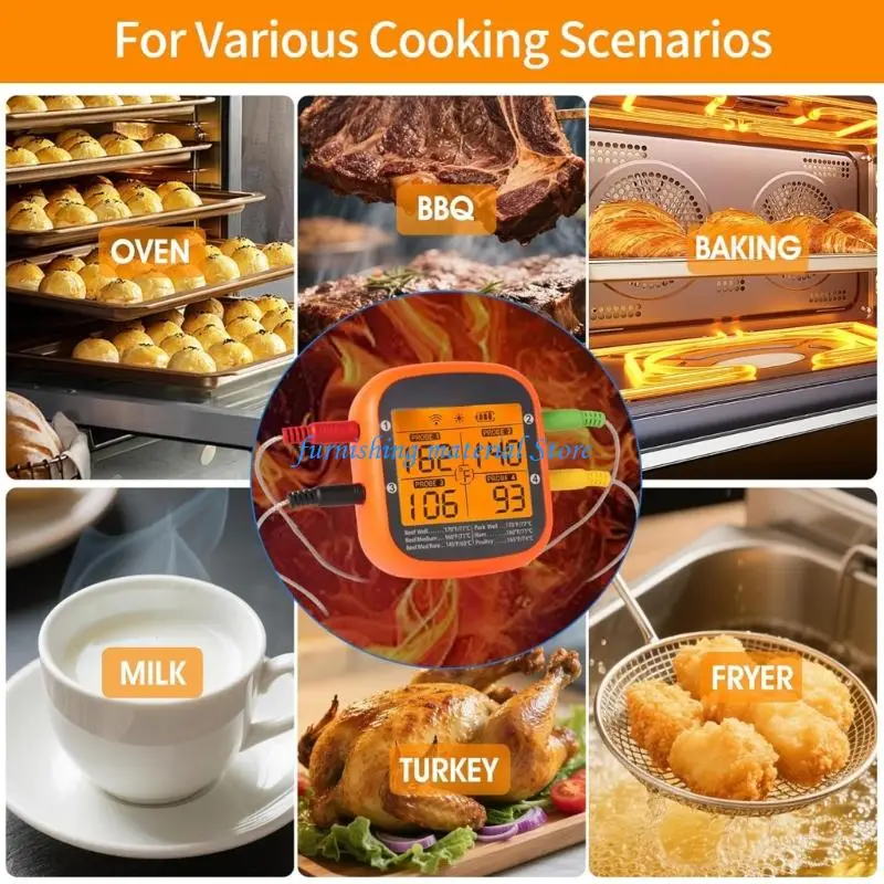 

Y5GD Intelligent Digital Temperatures Meter Wireless App Monitoring For Grilling