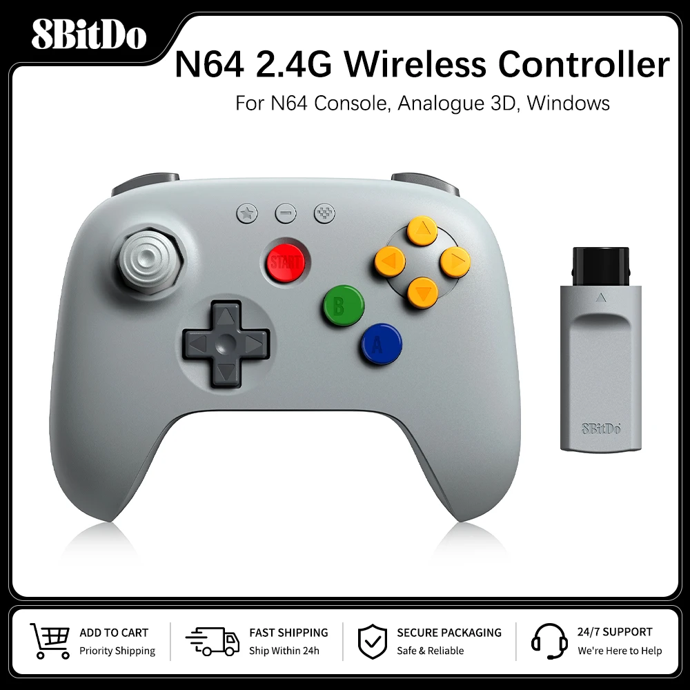 Control Inalámbrico 8BitDo N64 2.4G para Consola...