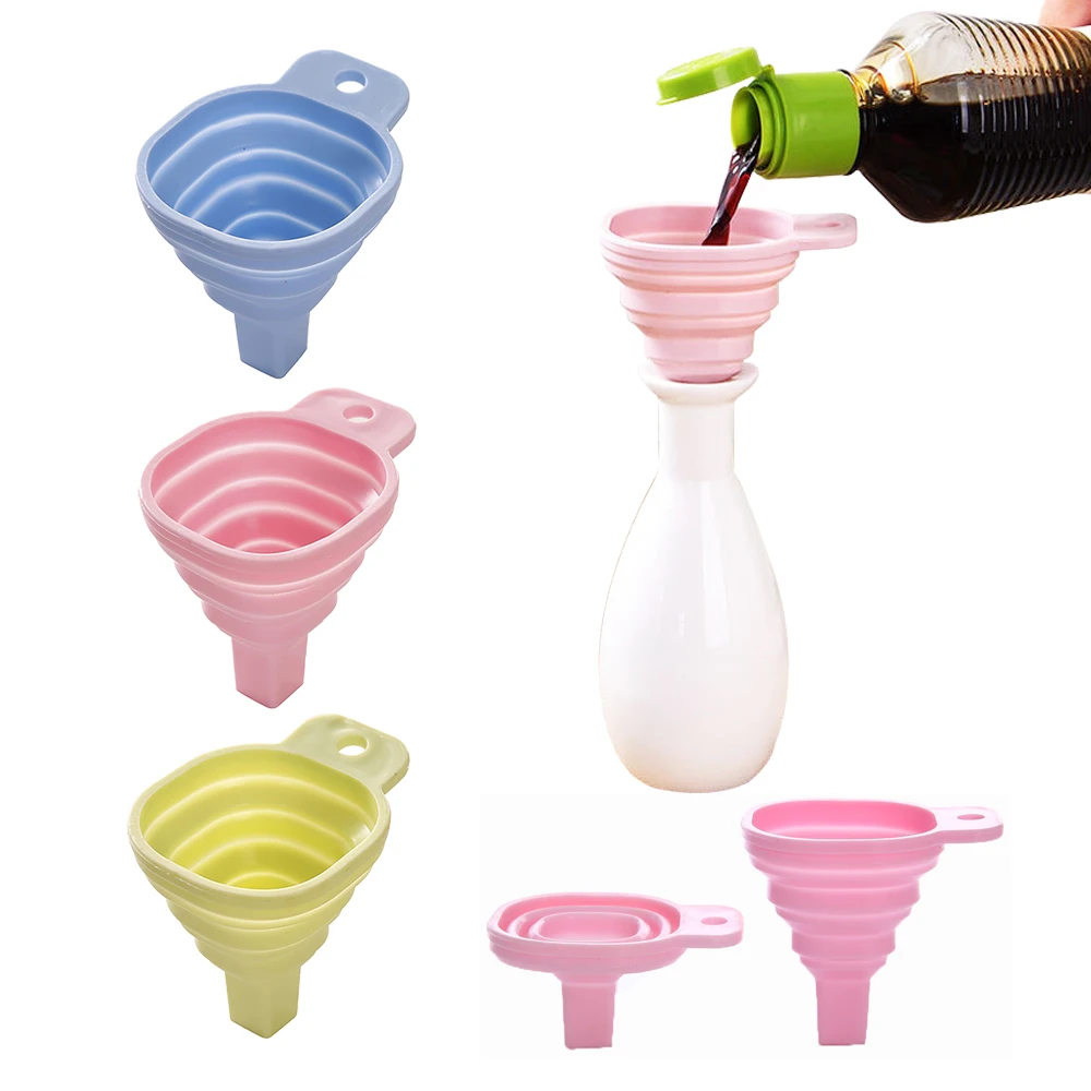 

Kitchen Funnel Foldable Mini Silicone Coffee Liquid Oil Vinegar Distribution Filter Practical Household Kitchen Accessories