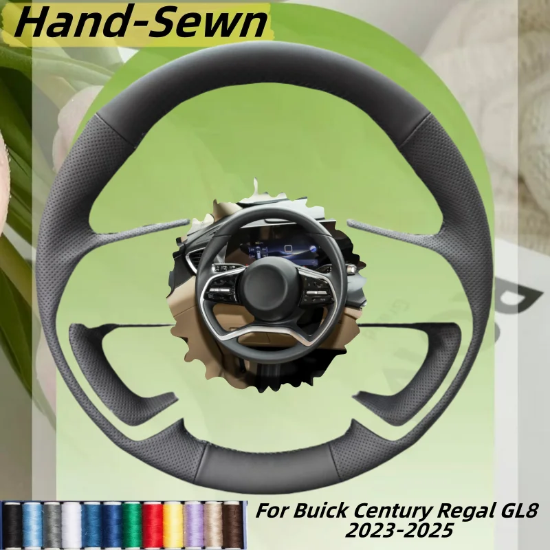 

Car Steering Wheel Cover Hand-Sewn Microfiber Leather For Buick Century Regal GL8 2023-2025 Car Interior Accessories