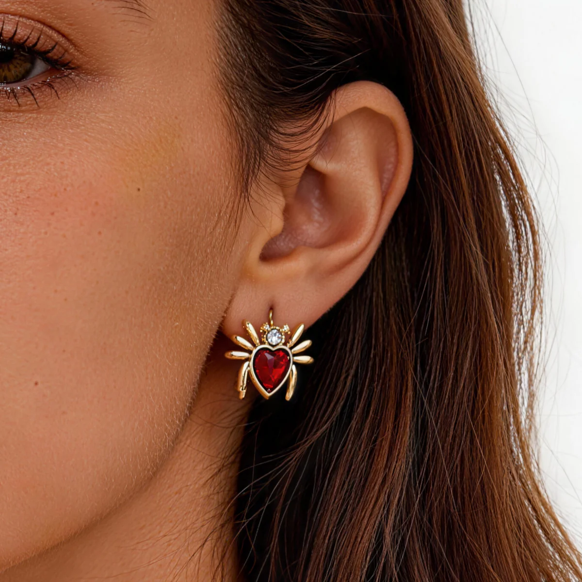 Zircon Spider Earrings For Women 18K Gold Plated Stainless Steel Spider Earring Wedding Boho Animal Jewelry Gift view 2