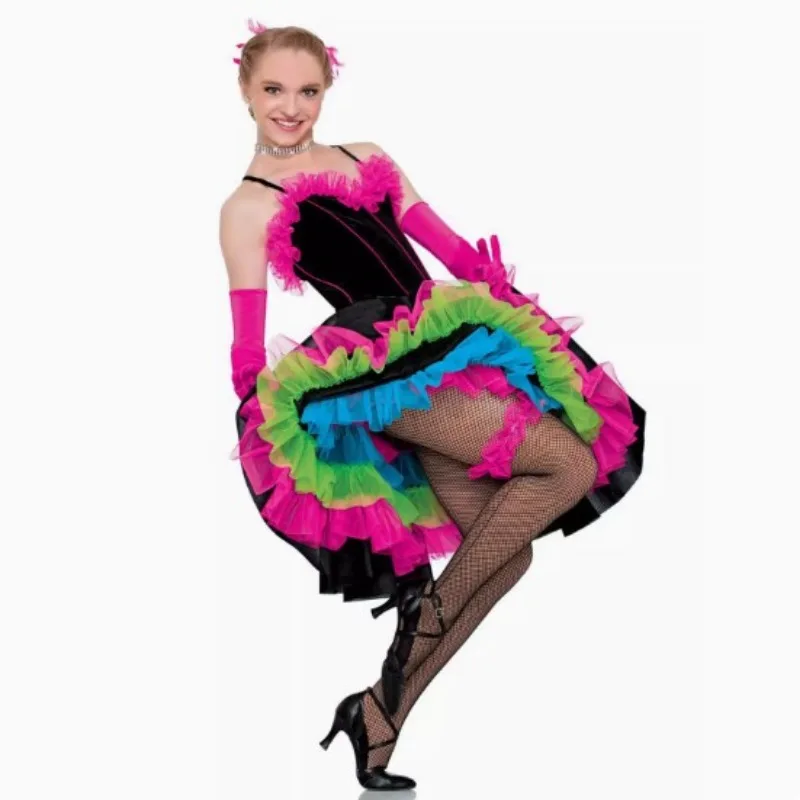 

Women Flamenco Costume Senorita Spanish Dancer Dress Adult Halloween Costumes France Cancan Dress Latin Wear Dance Costume