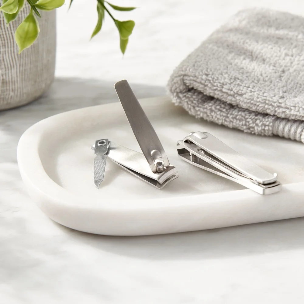 3er-Pack Nagelknipser aus Edelstahl mit integrierter Feile, ergonomischer Griff, scharfe Klingen, Fingernagel-Zehennagelpflege