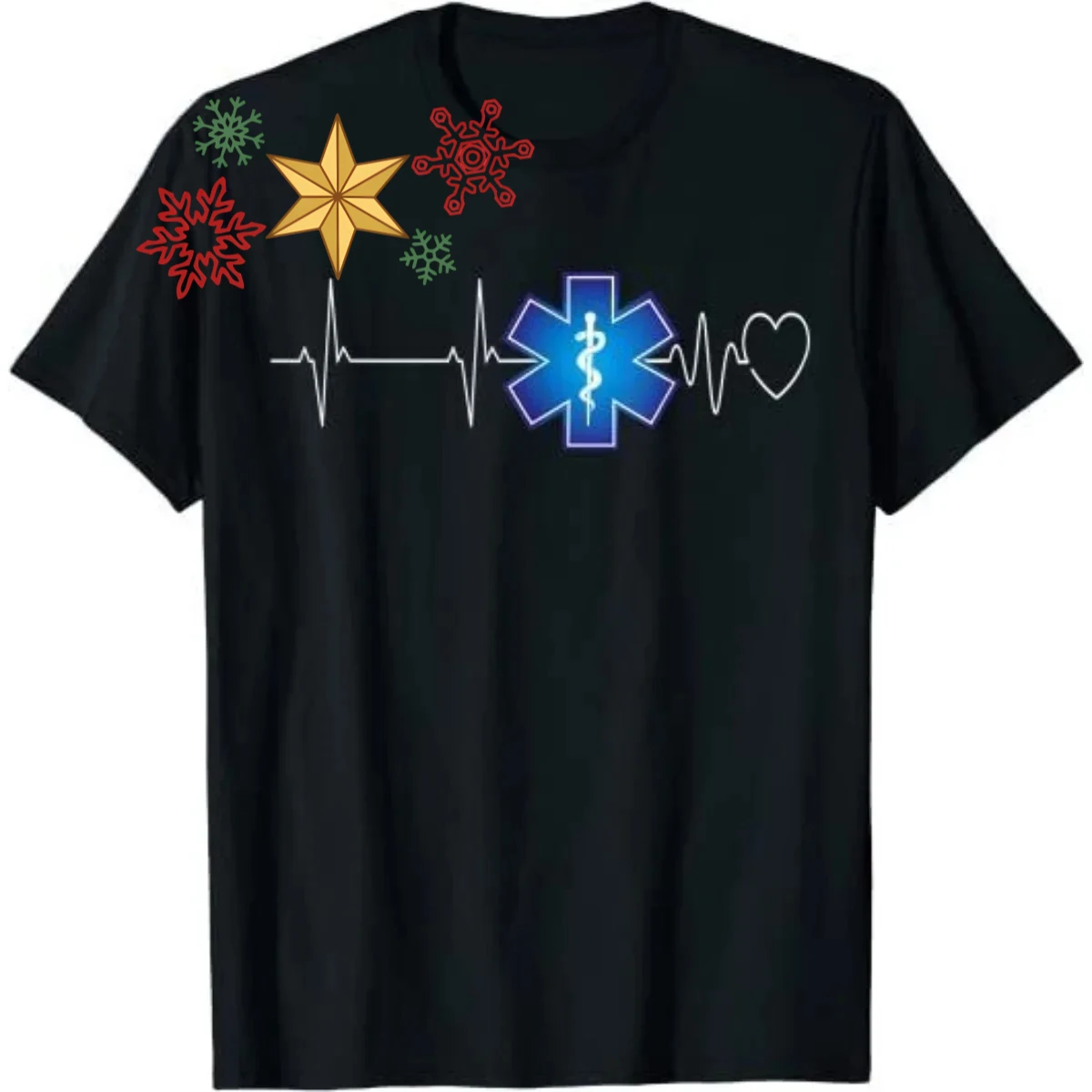 Emergency ECG Star of Life EMT EMS Paramedic Gift T-Shirt 100% Cotton O-Neck Summer Short Sleeve Casual Mens T-shirt Size S-3XL