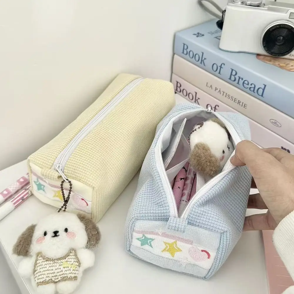 Multi-functional Cream Sandwich Design Pen Bag Portable Large Capacity Stationery Storage Bag Pencil Case Students Gift