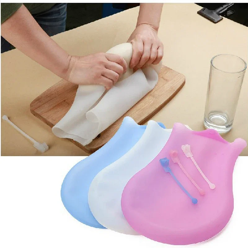 1pcs S/L Flour Pouch Soft Porcelain Silicone Kneading Dough Bag For Flour Mashed Potatoes Pastry Blenders Kitchen Tool M0004