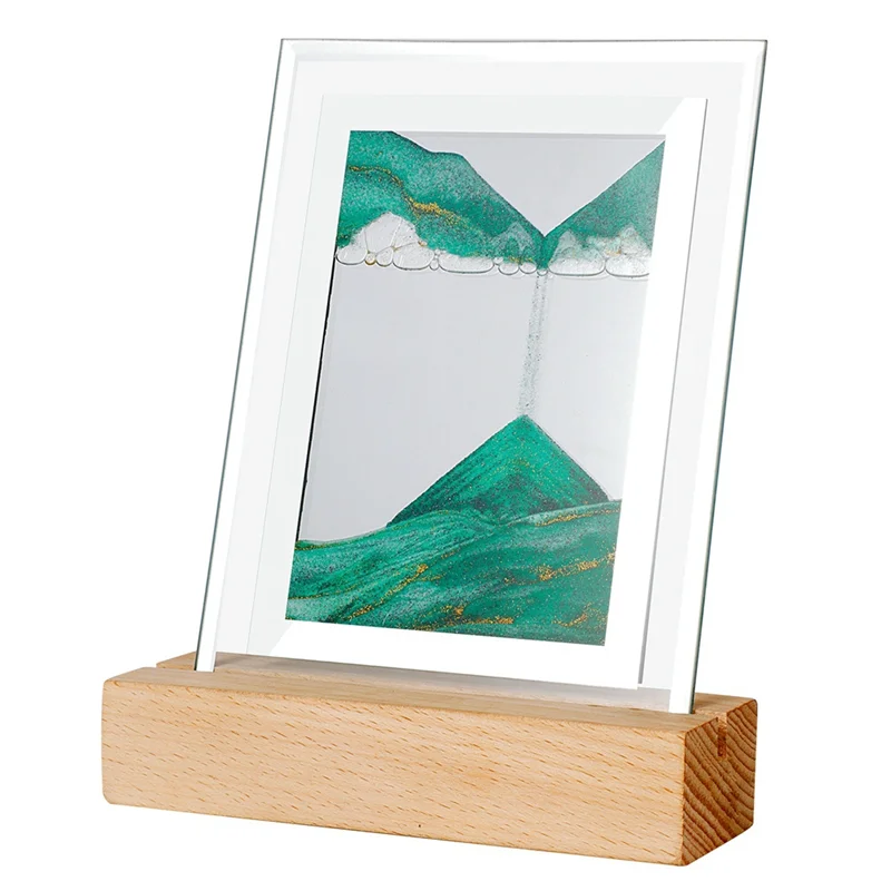 

Sand Art Moving Night Lamp Craft Quicksand 3D Landscape Flowing Sand Picture Hourglass Gift LED Table Night Light-ABAJ