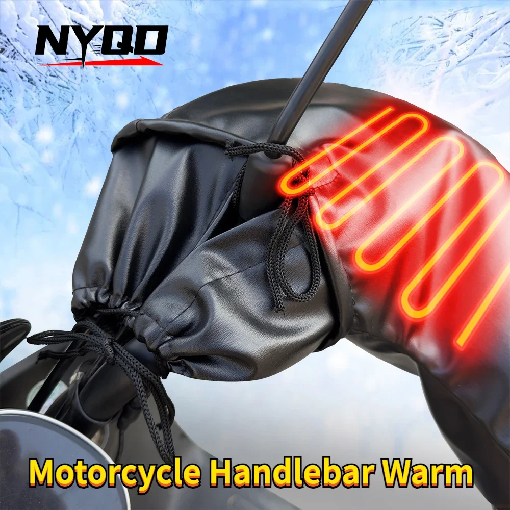 1 Pair Winter Cold-Proof Warm Glove Motorcycle Handlebar Warm Handlebar Glove Waterproof Windproof Warm Handlebar Cover