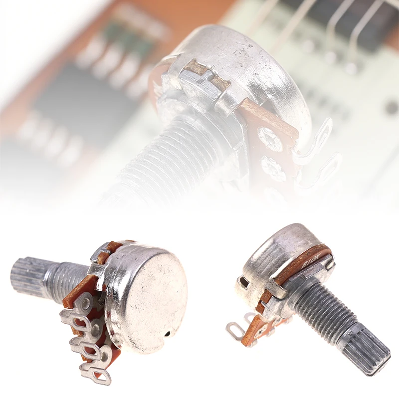 A500K B500K A250K B250K A50K B50K A25K B25K Potentiometer Splined Small Pot Electric Guitar Bass Effect Amp Tone Volume18mm