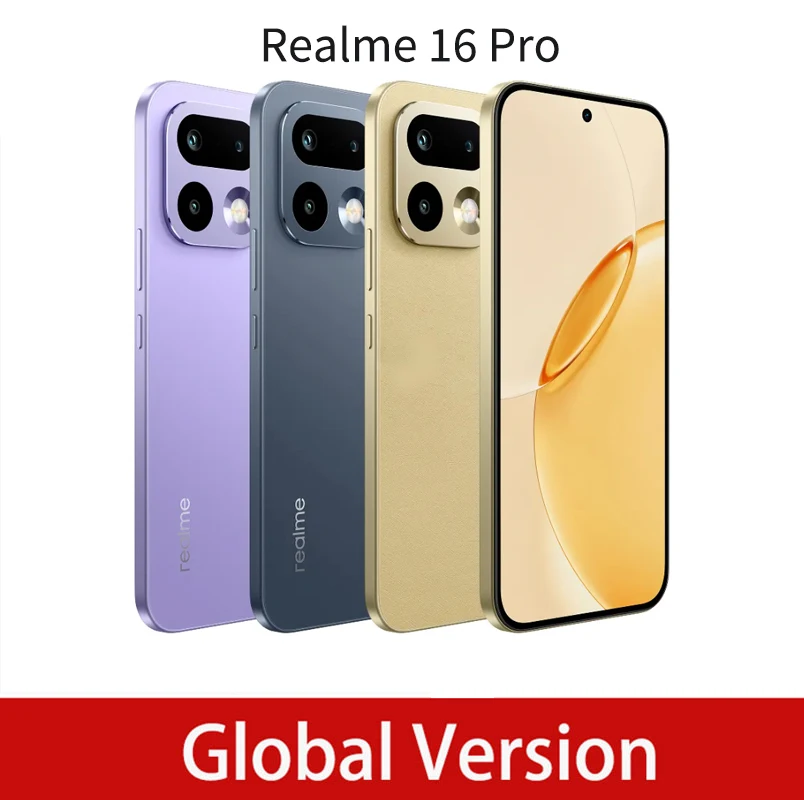 realme 16 Pro Versión Global, Teléfono Inteligente con Frecuencia de Actualización de 144Hz, Cámara Ultra Gran Angular, Carga Rápida de 80W, Compatible con 5G
