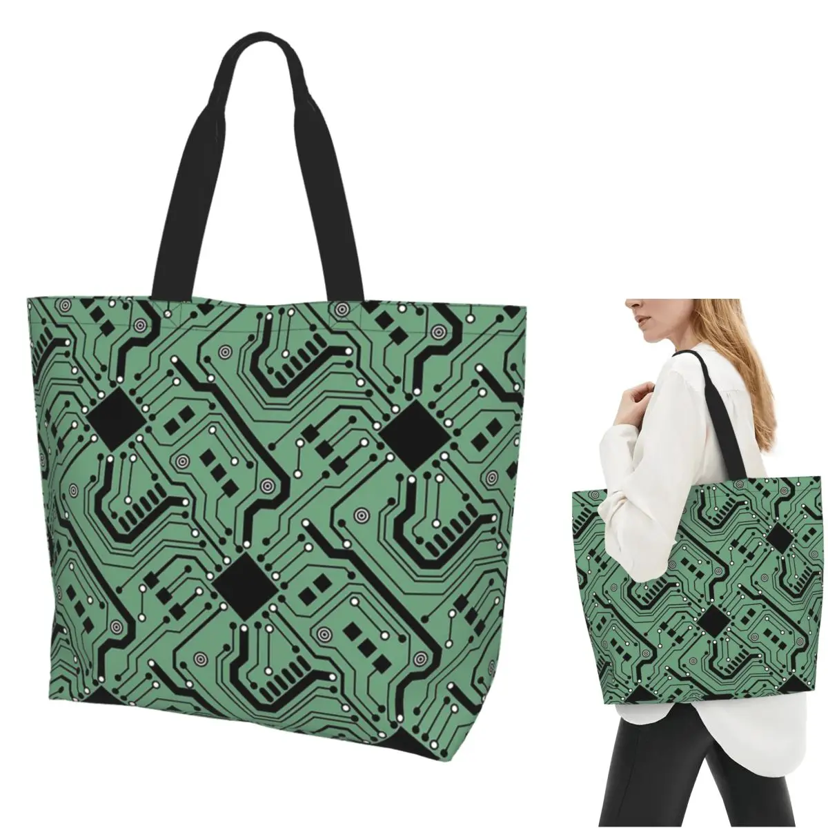 

Printed Circuit Board - Color Shopping Tote Bag Canvas Large Capacity Shoulder Bags Shopper Grocery Handbag for Women