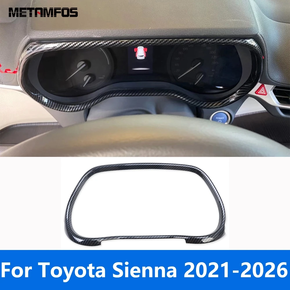 

For Toyota Sienna 2021-2025 2026 Carbon Fiber Center Console Dashboard Instrument Board Frame Cover Trim Interior Accessories