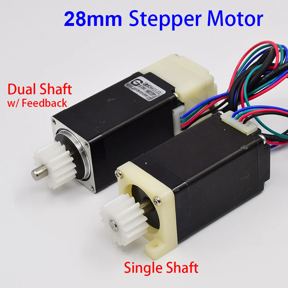 28BY 2-phase 4-Wire NEMA 8 Mini 28mm Stepper Motor Single/Dual Shaft Feedback for 3D Printer Robot SMT Dispensing Machine