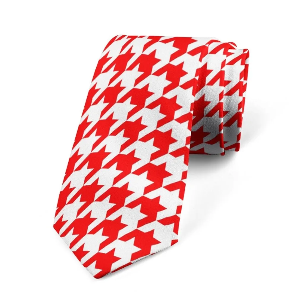 Casual 8cm Houndstooth Tie Narrow Adjustable Classic Tie Soft Hand Tied Men Necktie Party