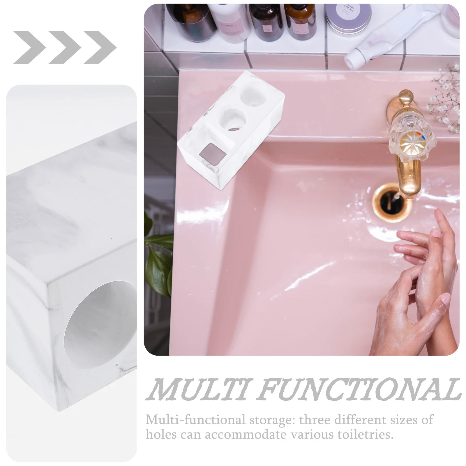 

Bathroom Countertop Electric Toothbrush Holder Multi-Grid Diatomite Organizer Toothbrush Toothpaste Rack Quick Drying Storage
