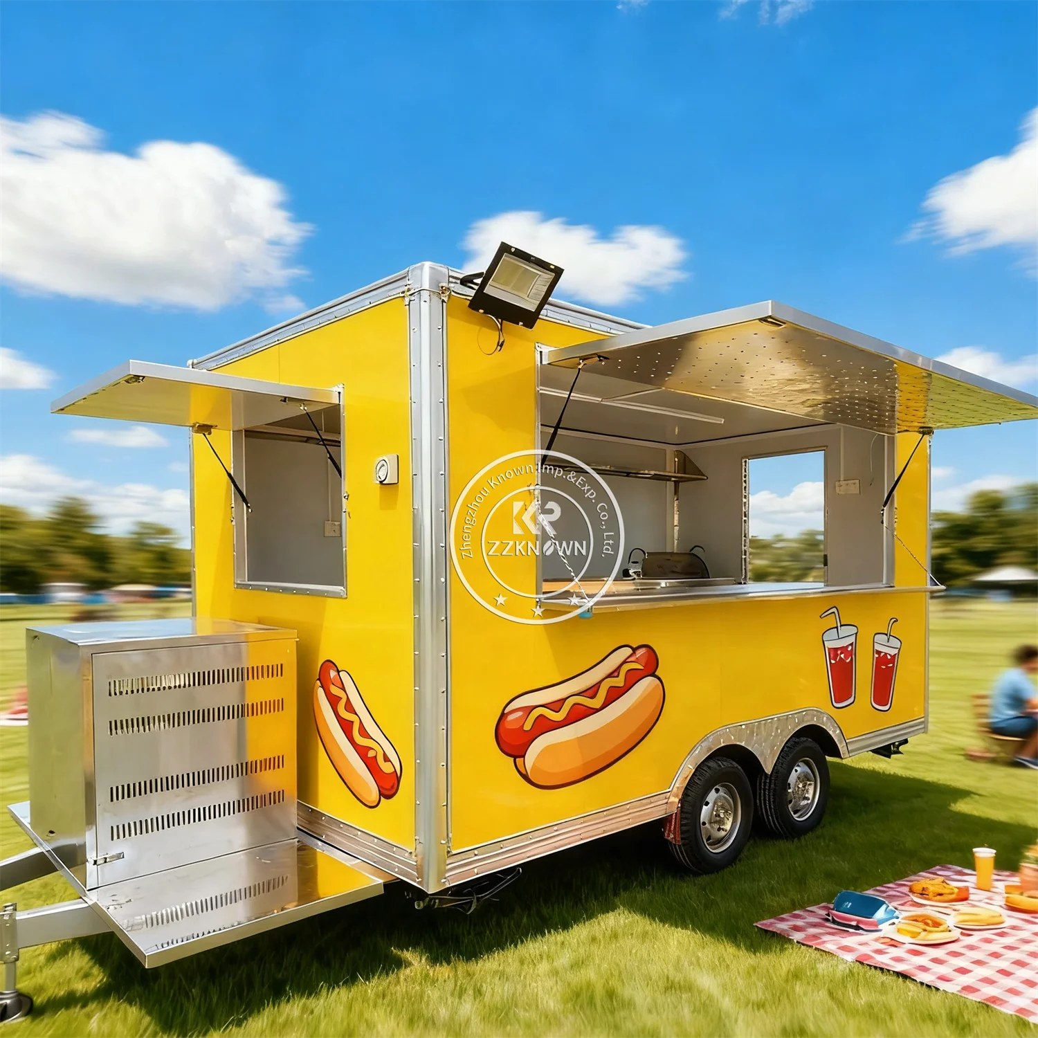 

Street Coffee Van Mobile Food Trailer Pizza Hot Dog Concession Trailer Customized Hamburger Food Truck With Full Kitchen