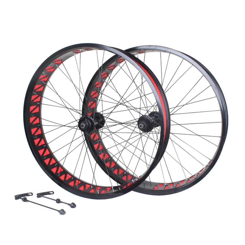 26x4.0/4.9 Inch Fat Bike Sneeuwscooter Schijfrem Wiel Set Peilin Hub Holle Voor 135Mm Achter 190Mm Fatbike Geanodiseerd kleur