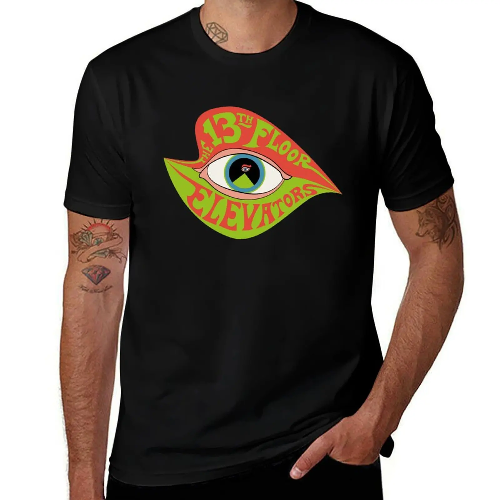13th Floor Psychedelic Elevators Texas Rock T-Shirt Trendy Print Short Sleeve T-Shirt