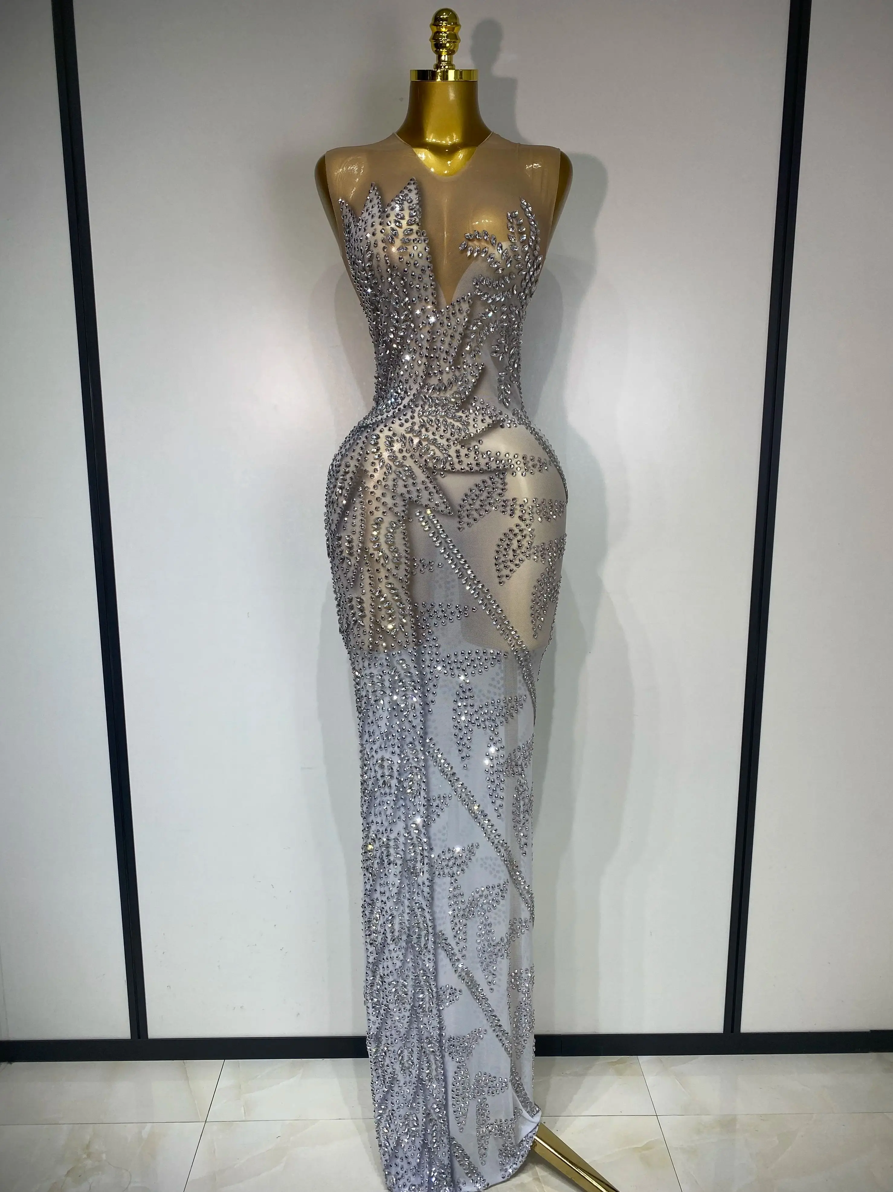 strapless open back dress Portia and Scarlett Corset Beaded Prom Dress PS22036 main image 1
