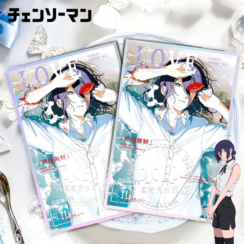 Carte de Cosplay pour homme, tronçonneuse de film animé Reze Arc Reze, marque-page en papier coloré, cartes acryliques simple face, accessoire d'ornement de collection