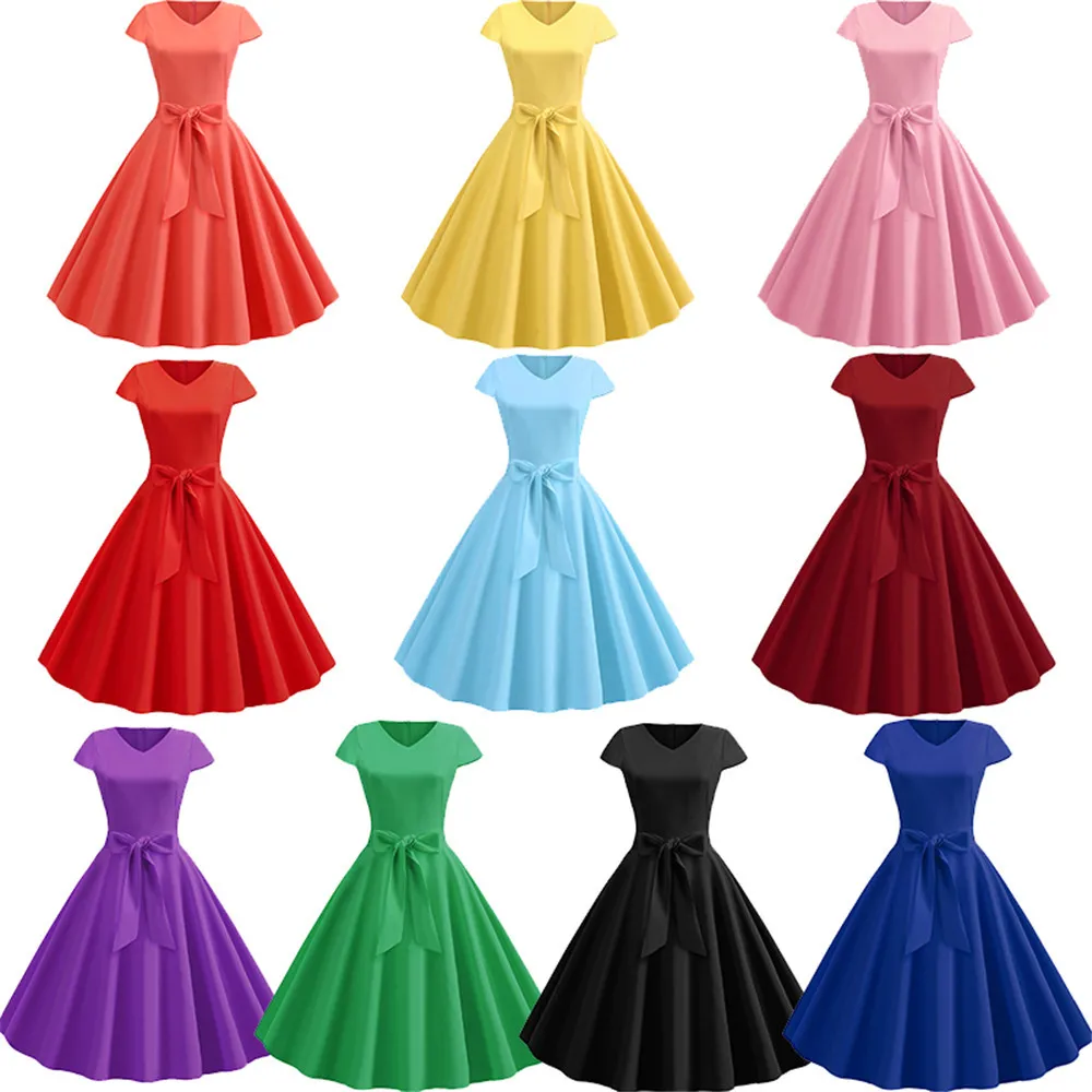 

EINY Autumn Pleated Skirt Dress Women V Neck Vintage Robe Elegant Retro Swing Party Office Midi Dresses Formal Vestidos Traf y2k