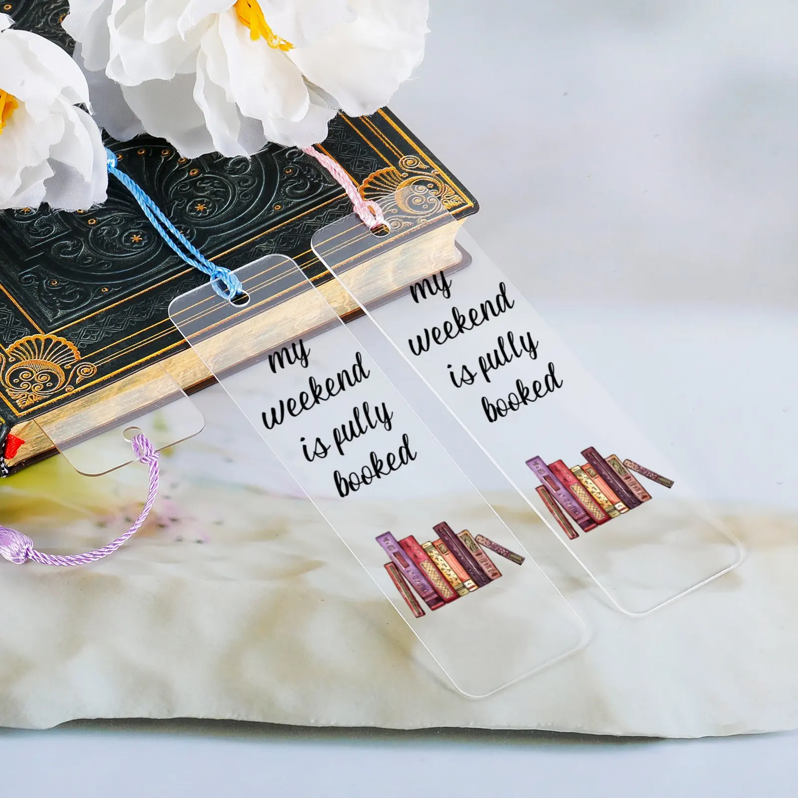 

Personalized Acrylic Colorful Book Mark The Best Book Companion Birthday Bookmarks Gift for Book Lovers with Tassel Wholesale