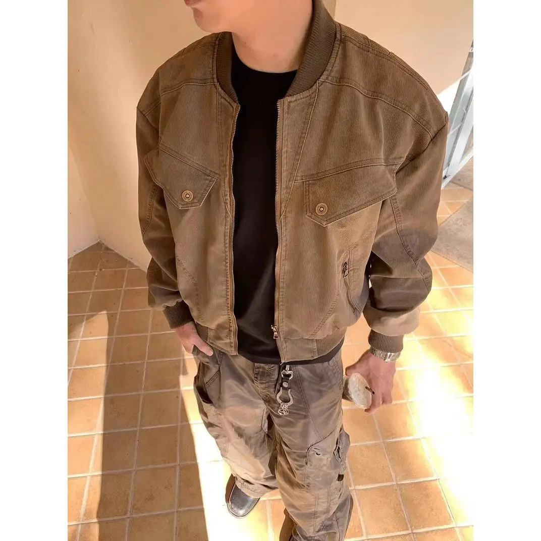 

American Retro Workwear Jaet Loose Fit Baseball Sle for Men And Women Spring Autumn Winter New Sle Outerwear Coat