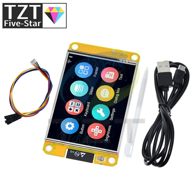 TZT ESP32 LVGL WIFI&Bluetooth Development Board 2.8 inch LCD TFT Module 240*320 Smart Display Screen With Touch WROOM