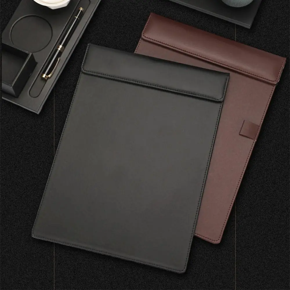 

Document Holder PU Leather Paper Folder Magnetic Pen Holder Writing Board Thicken Portable Clipboard Folder Restaurant