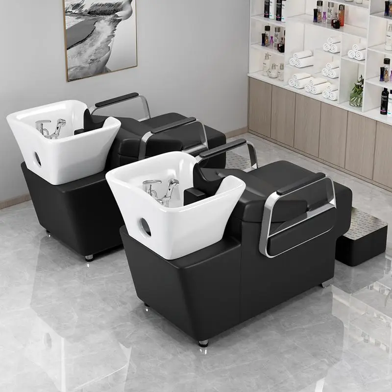 Barbershop shampoo beds, internet-famous half-reclining flush beds, hair salons