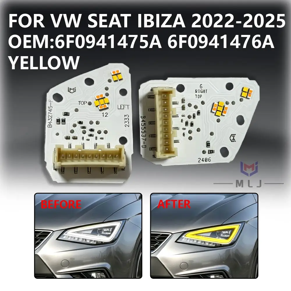 

LED Angel Eye Chip Yellow For 2022-2025 VW Volkswagen Seat Ibiza Headlight DRL Light Source Chip DRL Board 6F0941475A 6F0941476A