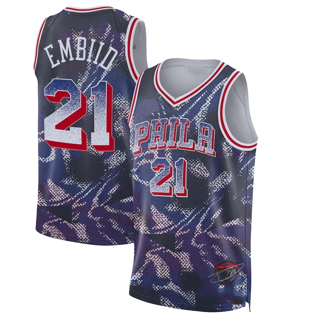 26-27 Herren Philadelphia James Fanatics Royal Fast Break Basketballtrikot Sommer Herren Damen Atmungsaktives Schnelltrocknendes Trikot – Detail 11