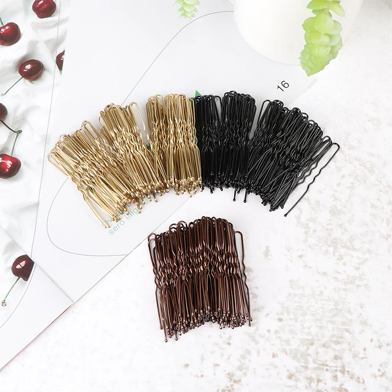

50pcs/set Waved U-shaped Bobby Pin Hair Grip Clip Barrette Salon Hair Styling Aid Hairpins Tool