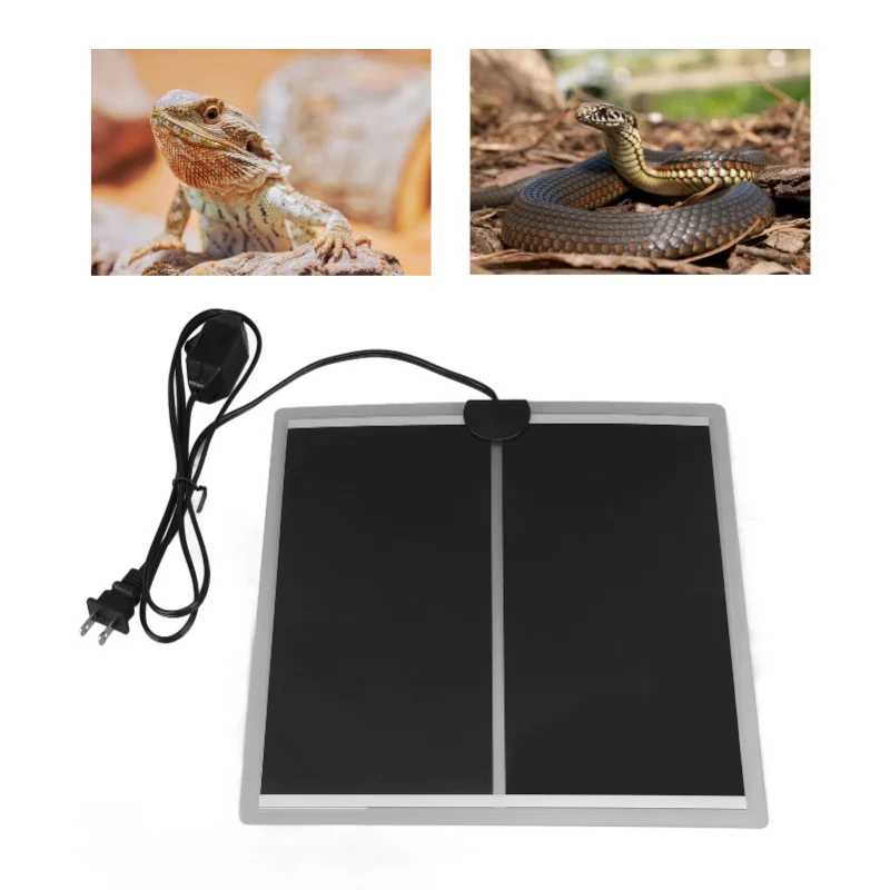 Reptile Terrarium Heat Pad Rapid Heating 110V To Waterproof Adjustable Temperature Reliable For Home Living Room Office
